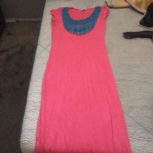 Hidden hearts pink floor length dress